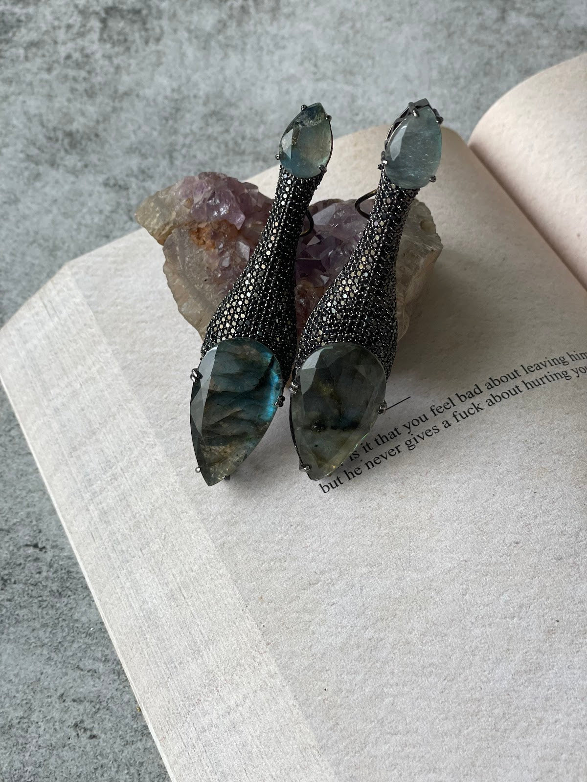 Gold Finish Vibrant Doublet and Zircon Studded Earrings