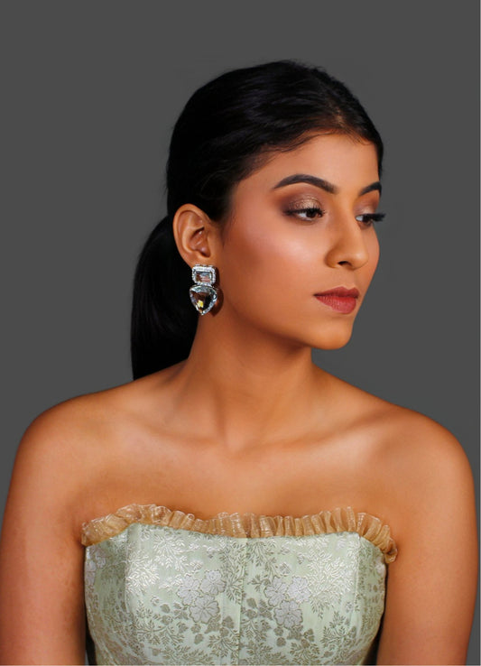 Crystal Doublet Earrings with Zircon