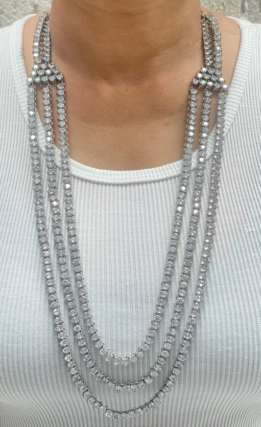 Three Layered Zircon Necklace Set