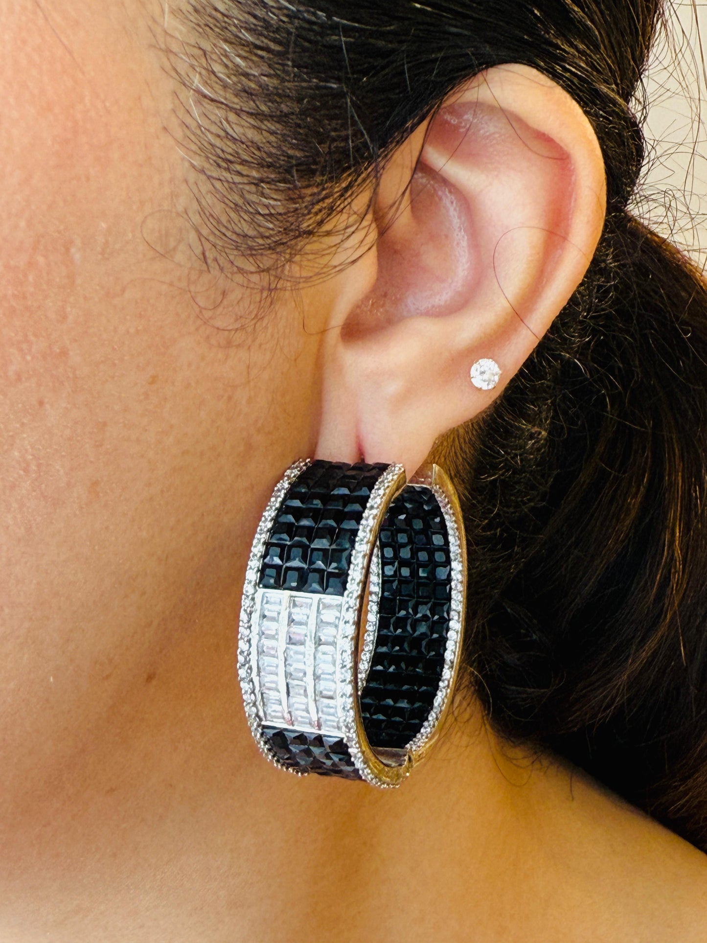 Zircon Studded Hoops