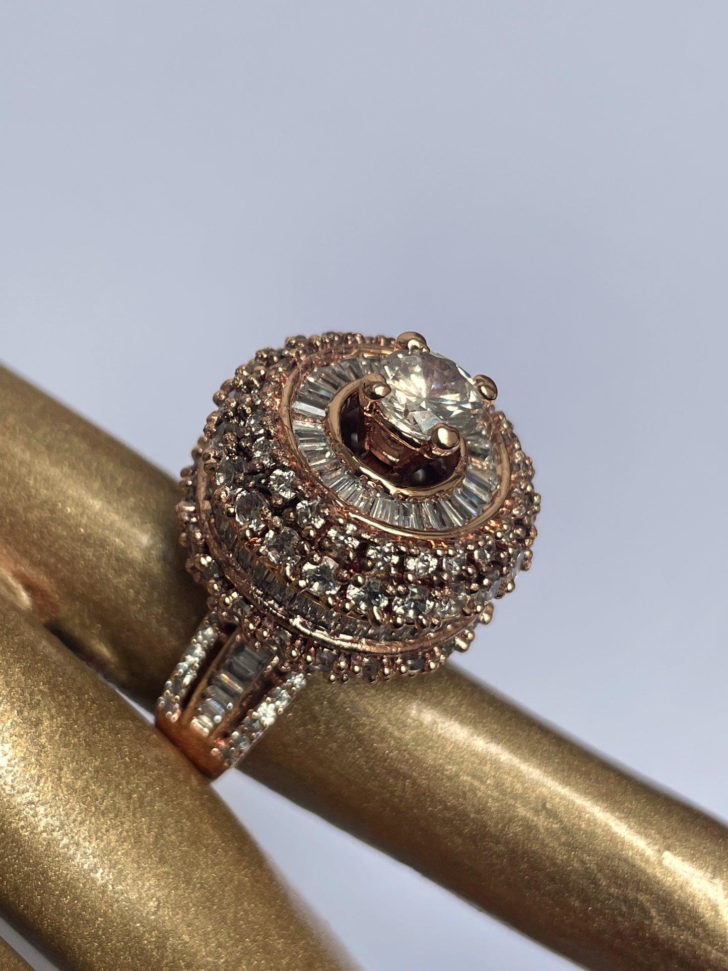 Rose Gold Ring with Solitaire Zircon