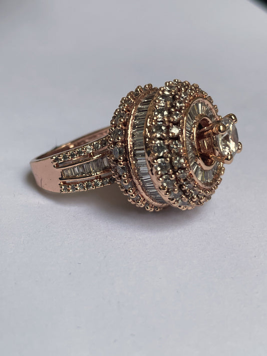 Rose Gold Ring with Solitaire Zircon
