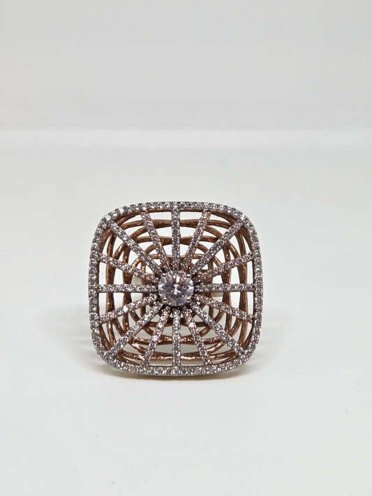 Rose Gold And Zircon Ring