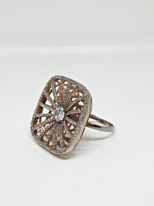 Rose Gold And Zircon Ring