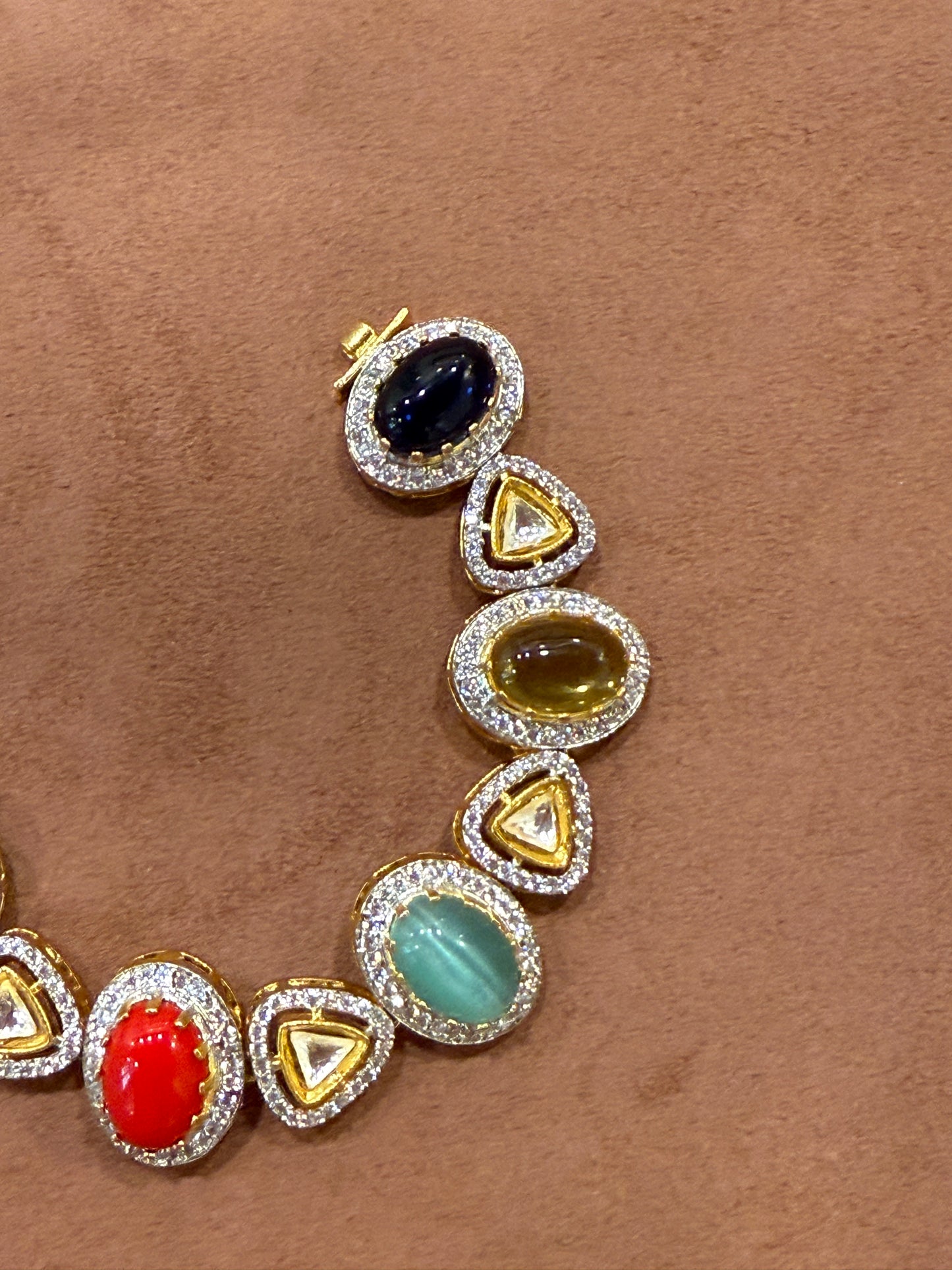 Multi Gem Bracelet with Zircon Accents