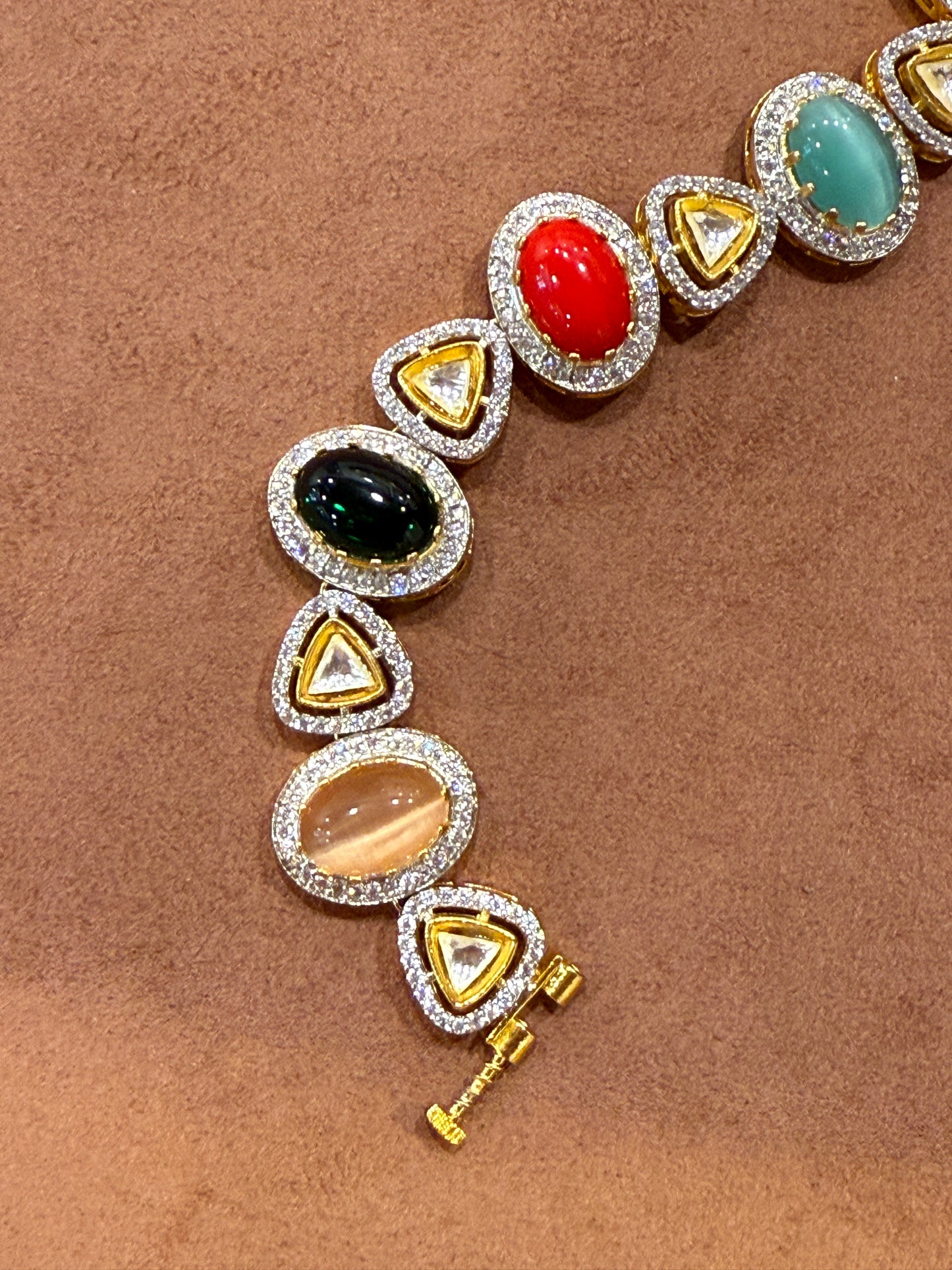 Multi Gem Bracelet with Zircon Accents