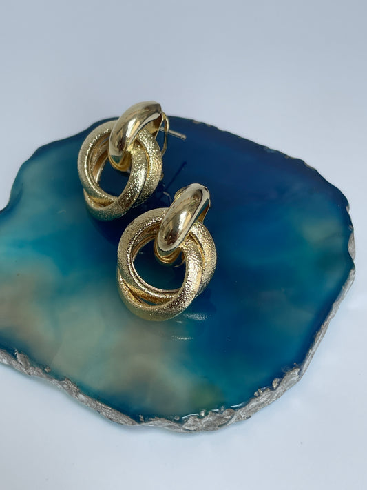 Gold Finished Interloop Studs