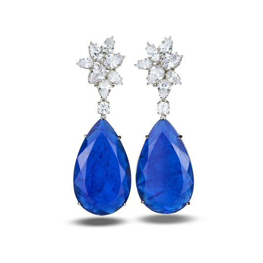 Deep Blue Zircon Danglers