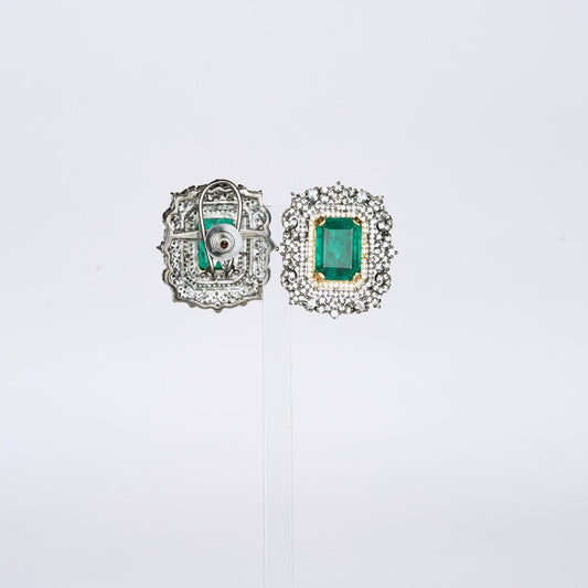 Two Tone Emerald Zircon Studs