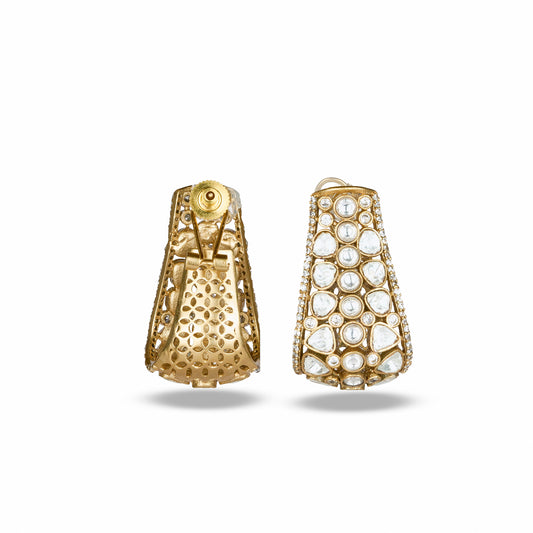 Minimal Gold Polki Earrings