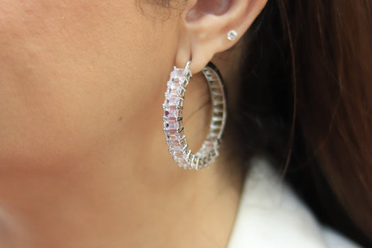 Zircon Studded Classic Hoops