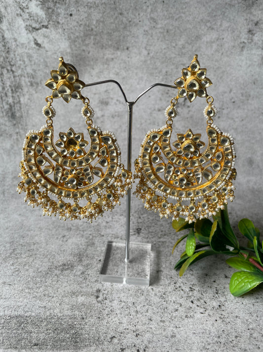 Gold Plated Ahmedabadi Pacchi Kundan Utsav ChaandBaalis