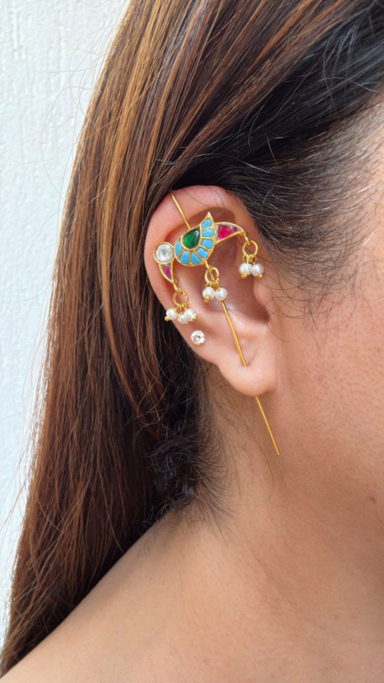 Pinned Bird Motif Earring