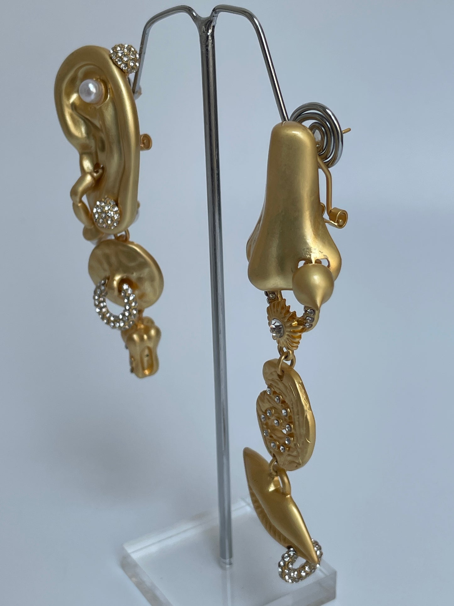 Matte Gold Finished Unique Organic Earrings