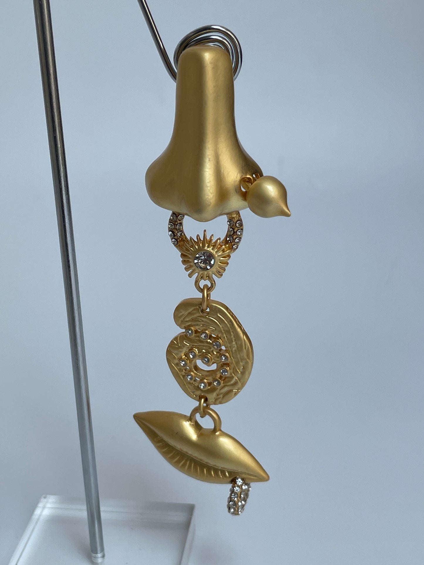 Matte Gold Finished Unique Organic Earrings