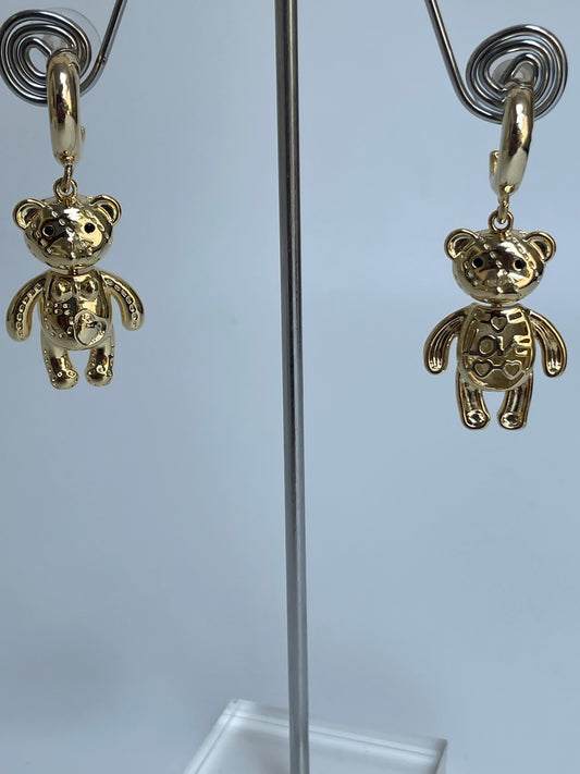 Unique Dangling Bear Motif Earrings
