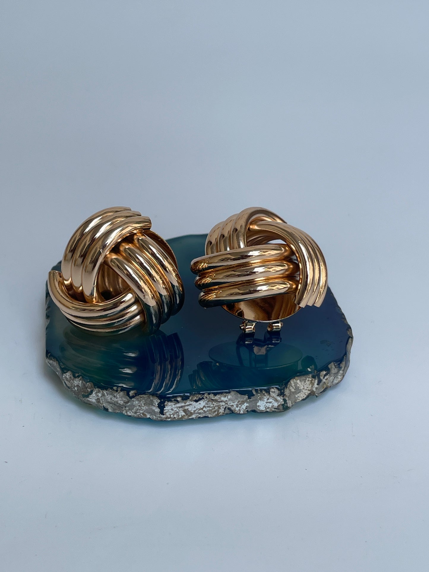 Twisted Knot Studs in Gold Finish