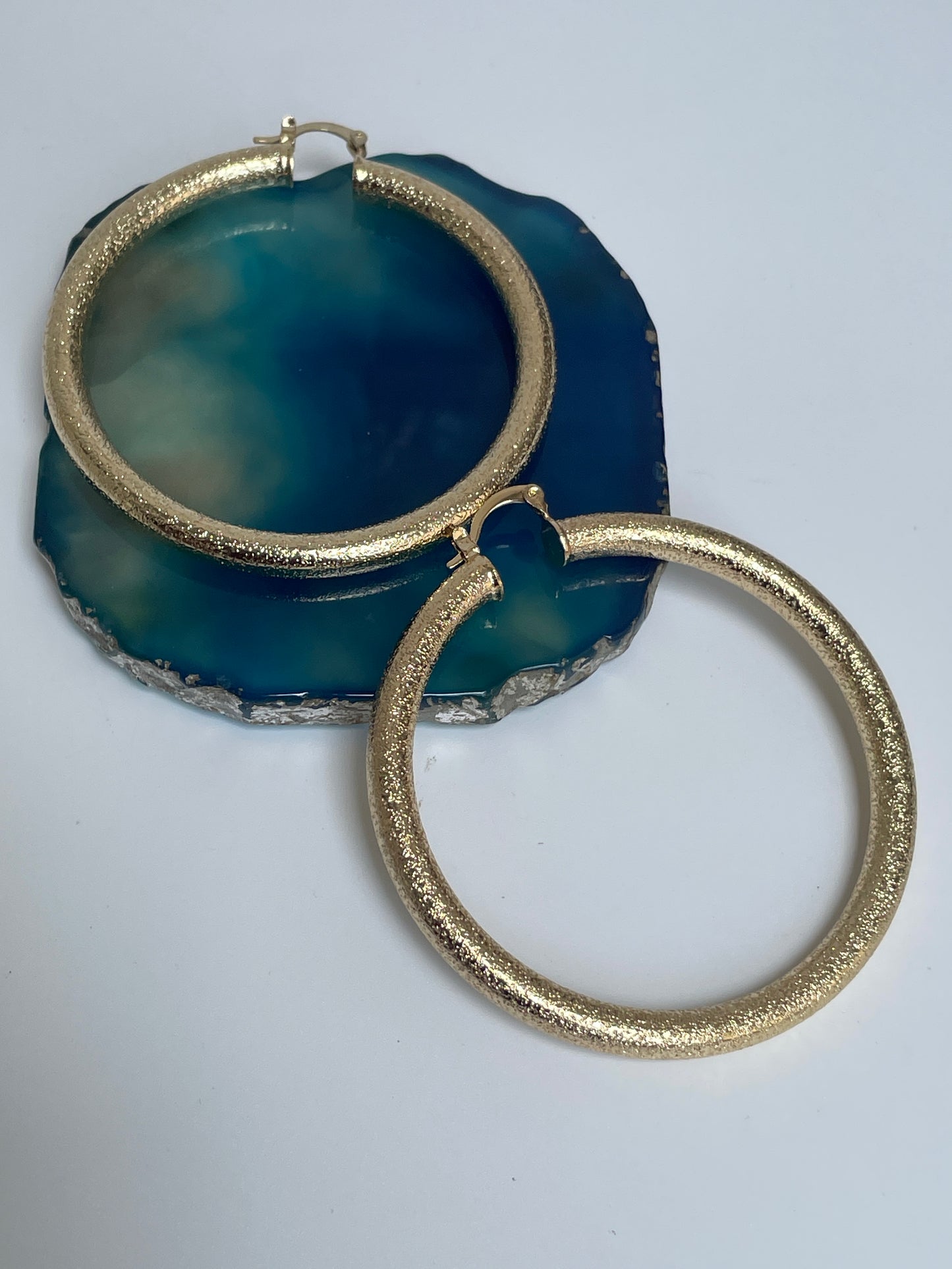 Gilded Bold Hoops with Texture