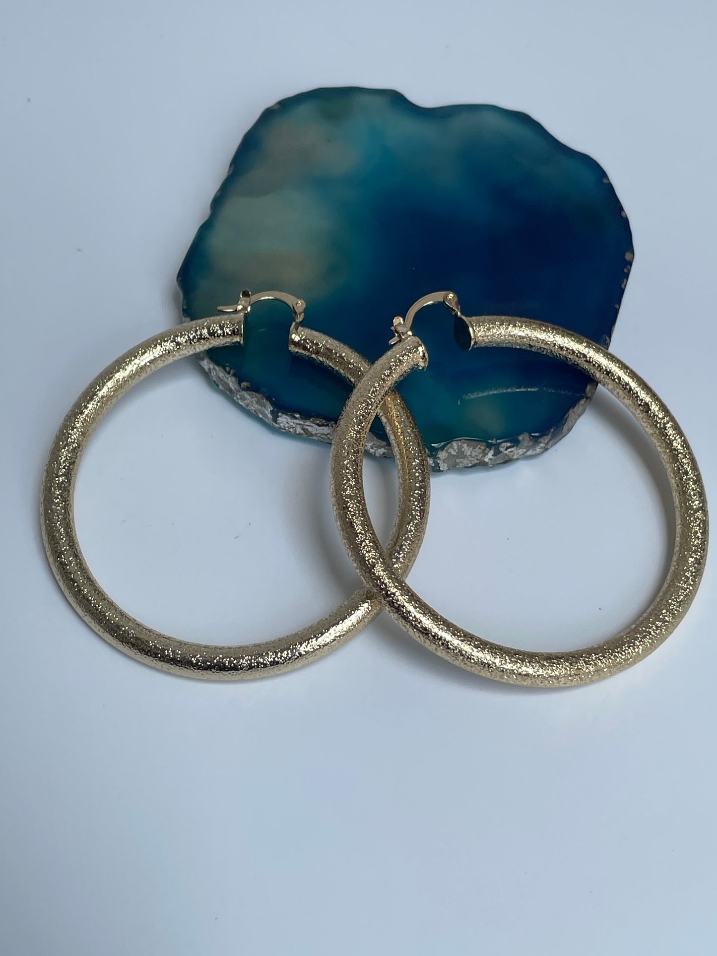 Gilded Bold Hoops with Texture