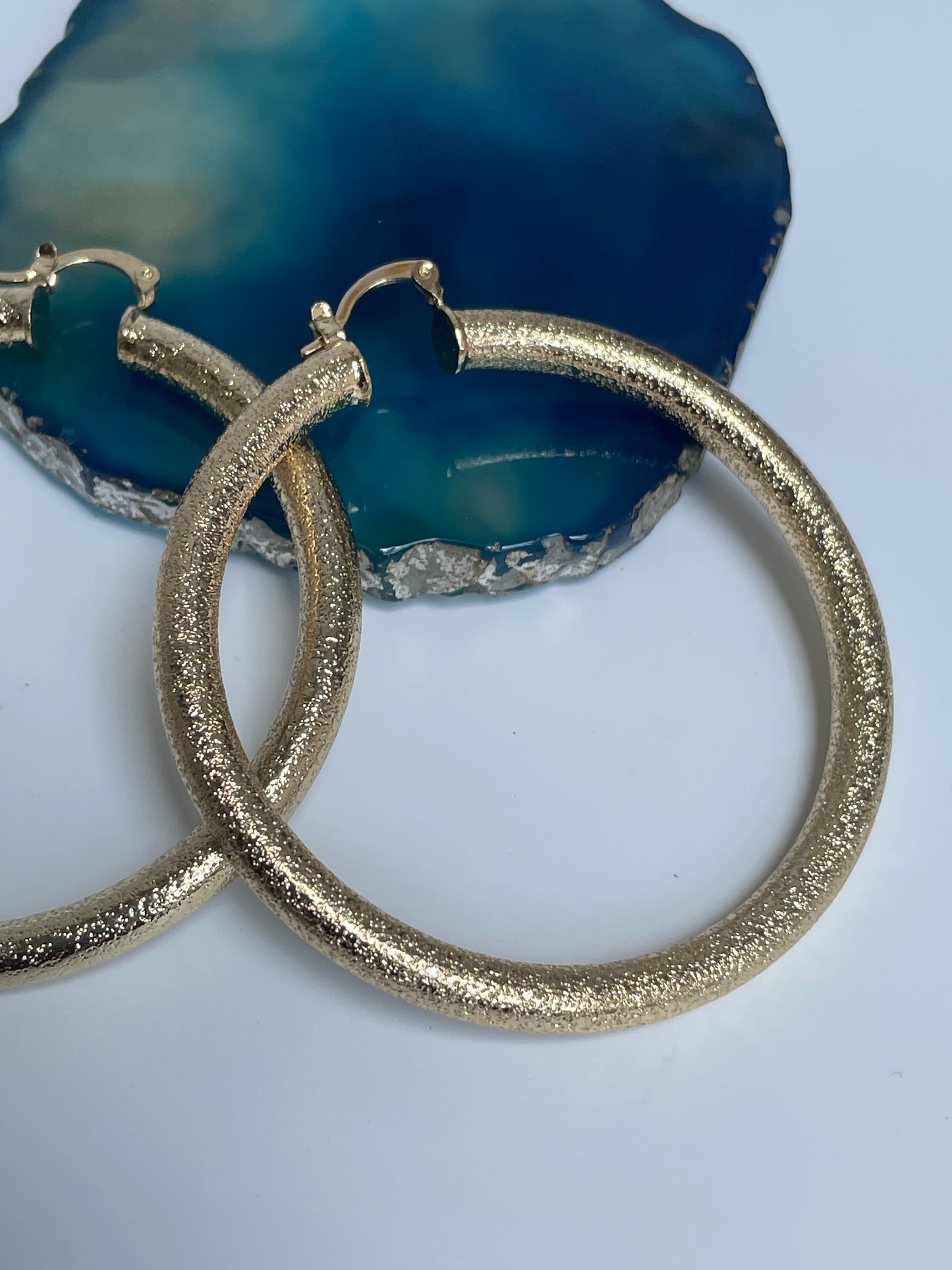 Gilded Bold Hoops with Texture
