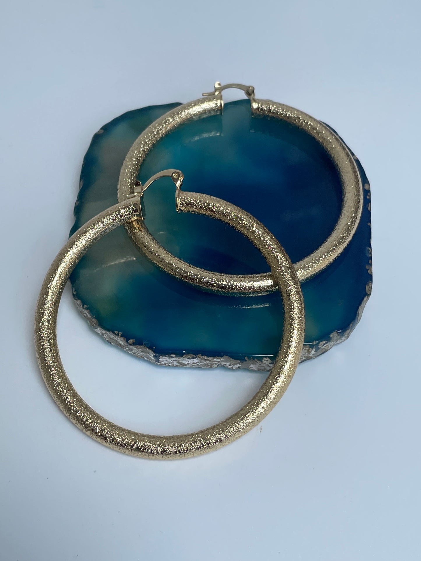 Gilded Bold Hoops with Texture