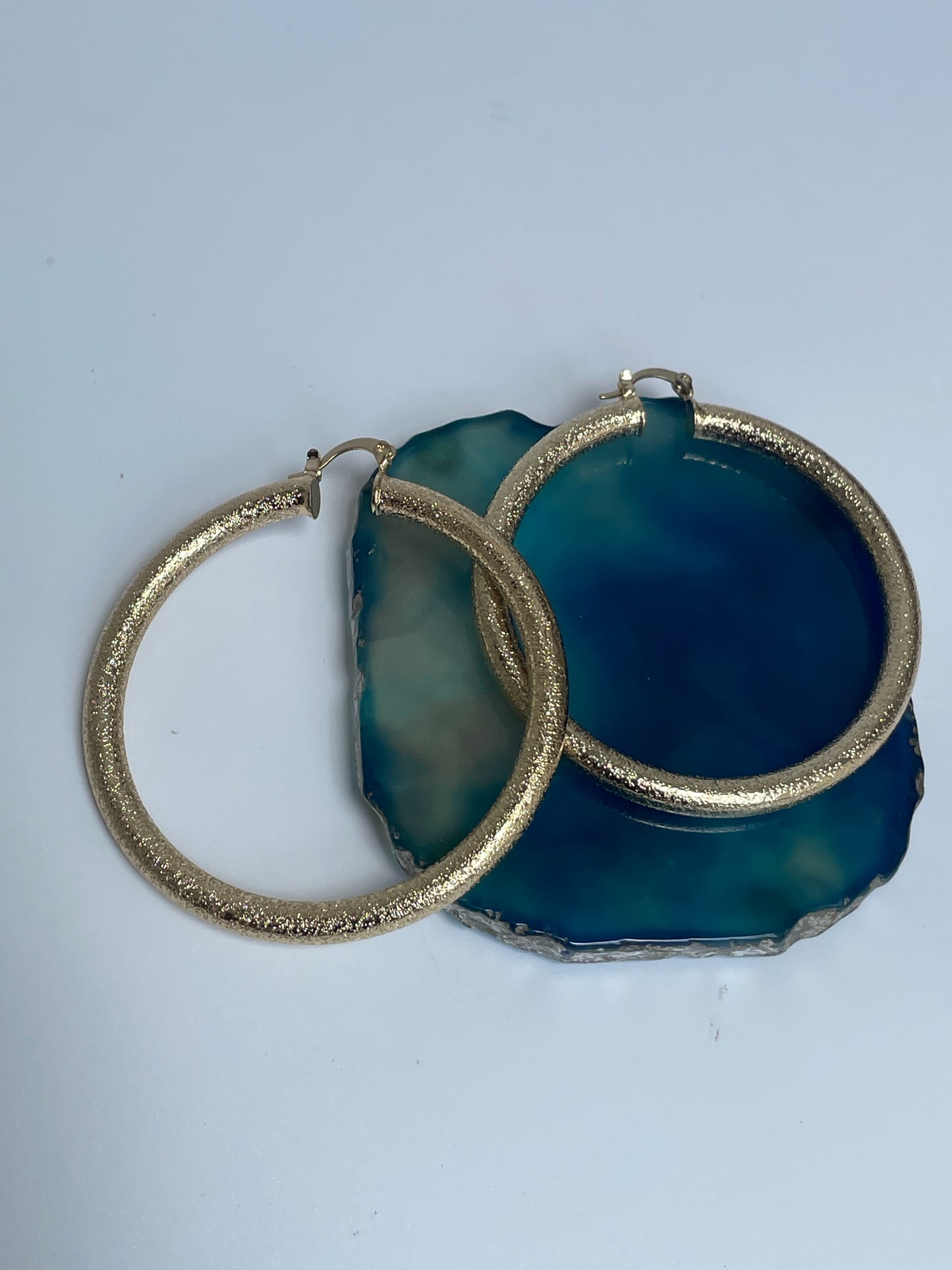 Gilded Bold Hoops with Texture