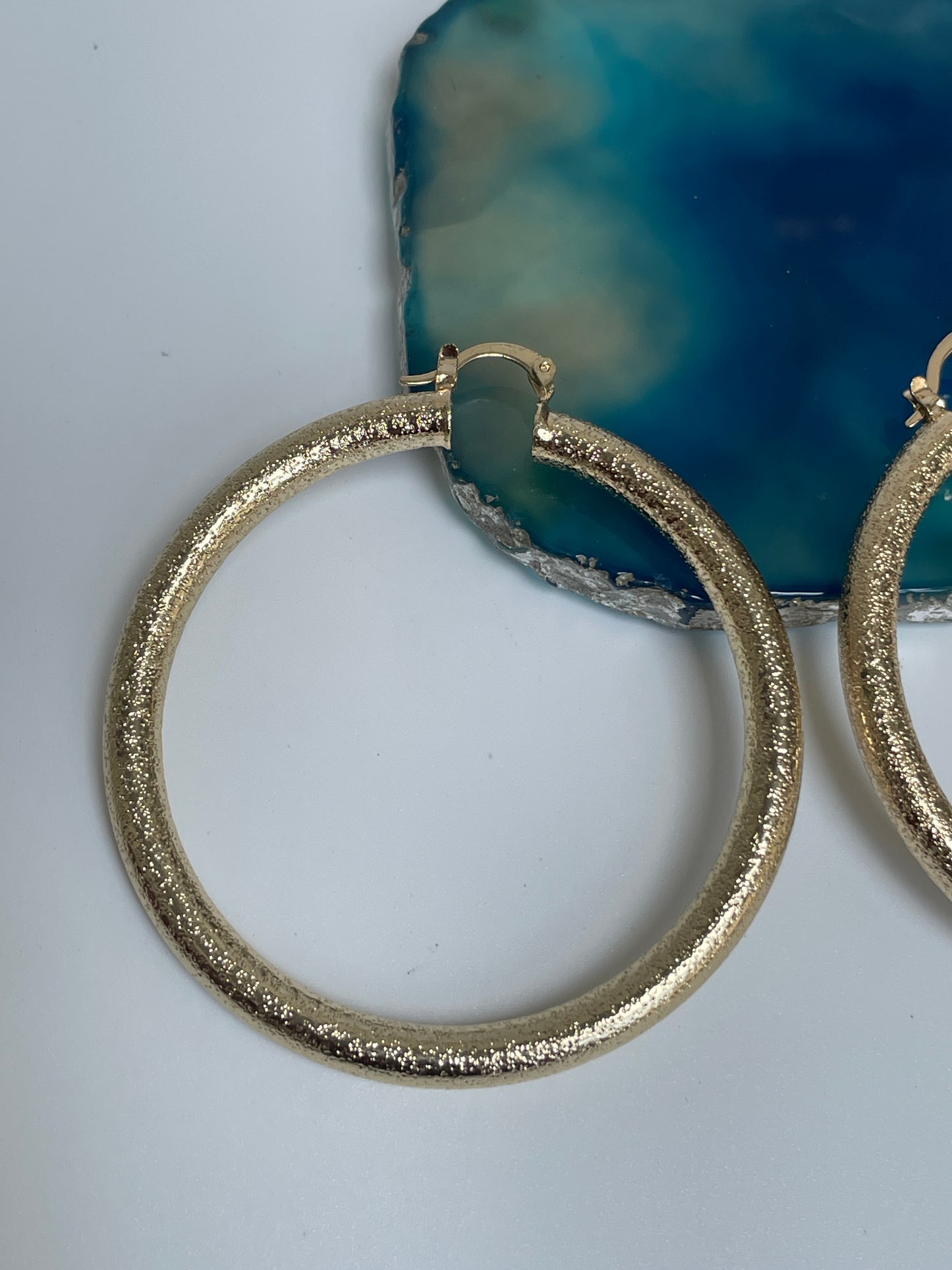 Gilded Bold Hoops with Texture