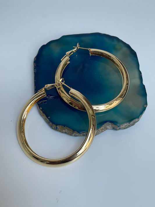 Sleek Gold Finish Hoops