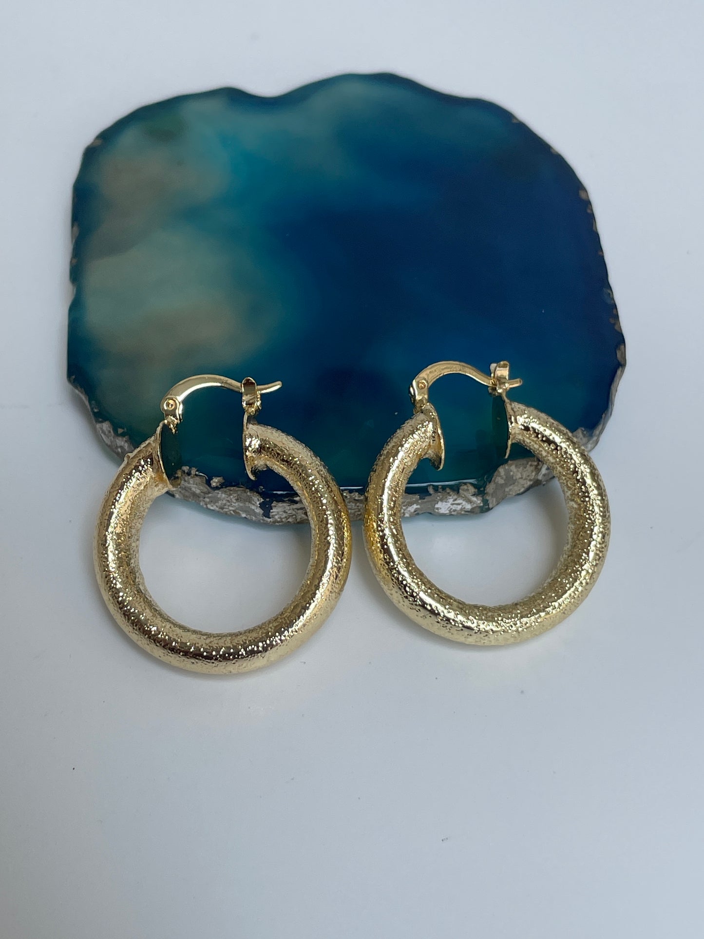 Gilded Textured Hoops