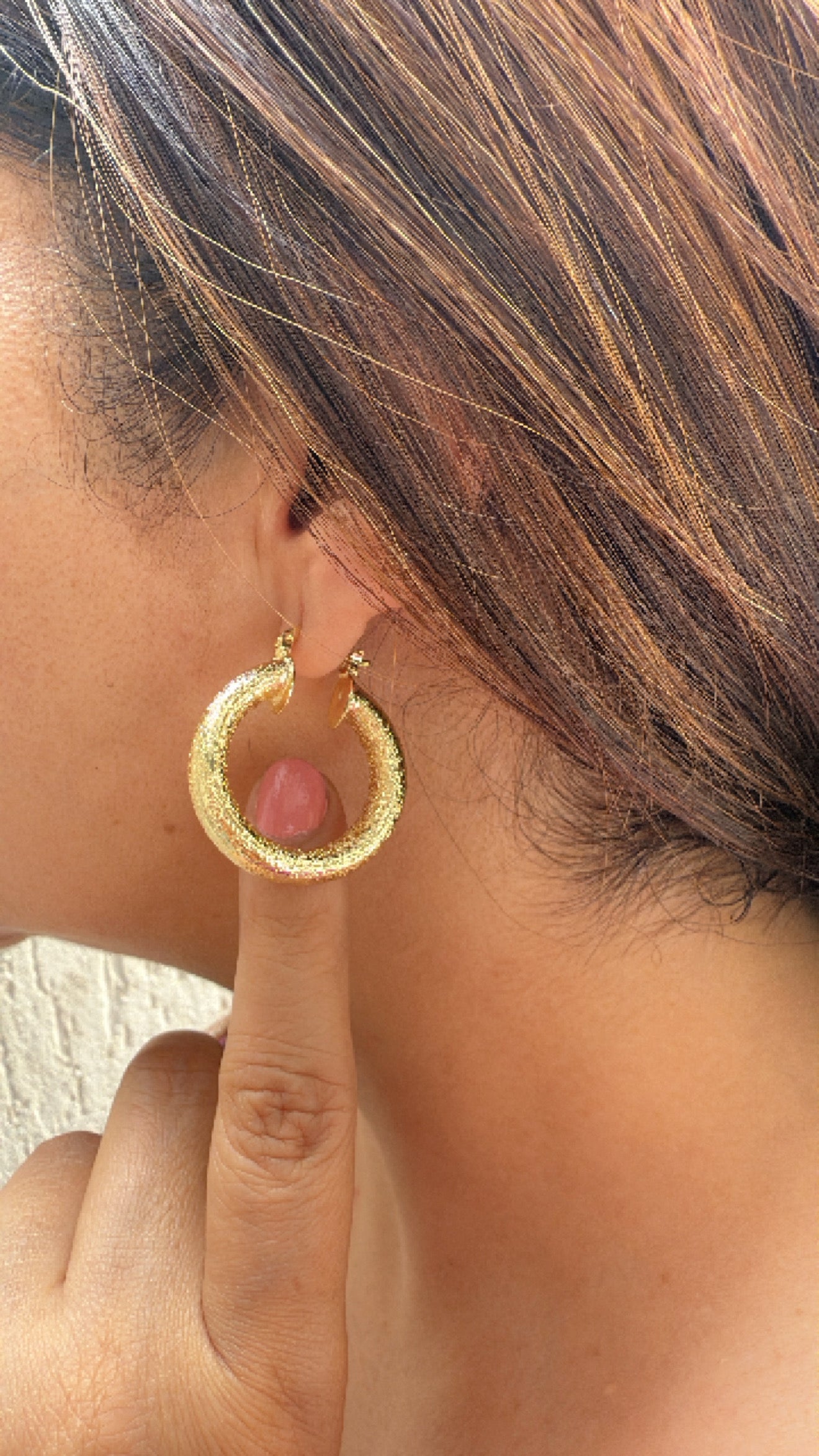 Gilded Textured Hoops