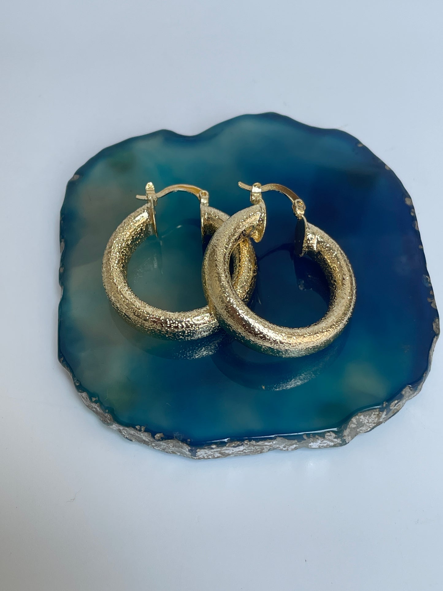 Gilded Textured Hoops