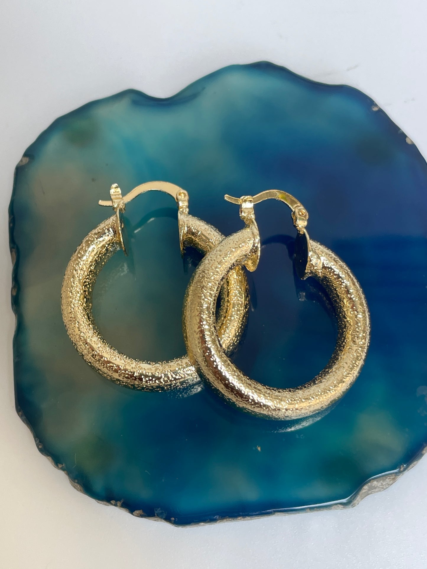 Gilded Textured Hoops