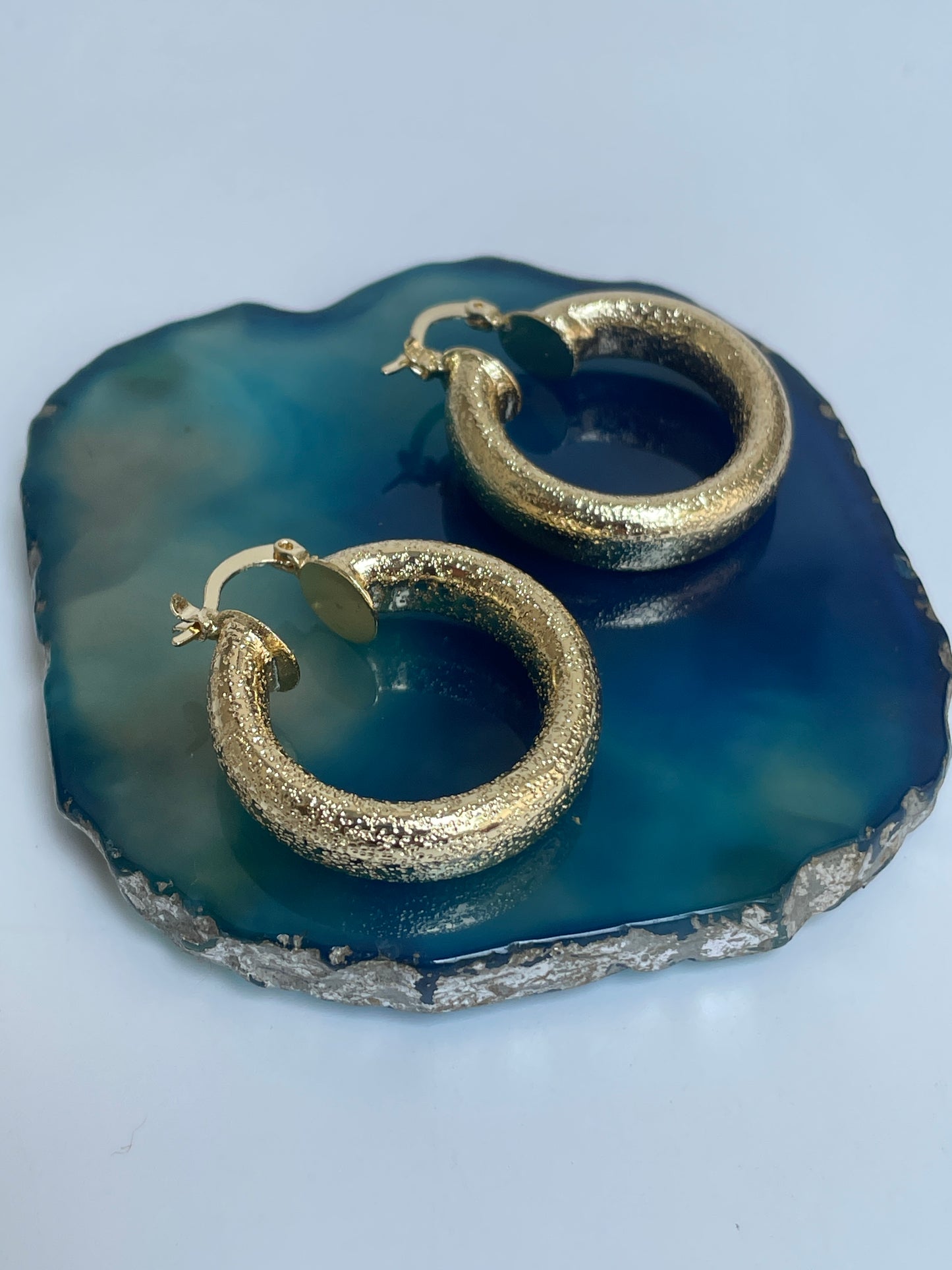 Gilded Textured Hoops