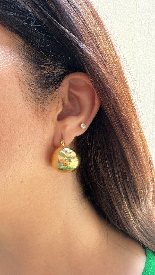 Gold Finish Shiny Globe Studs