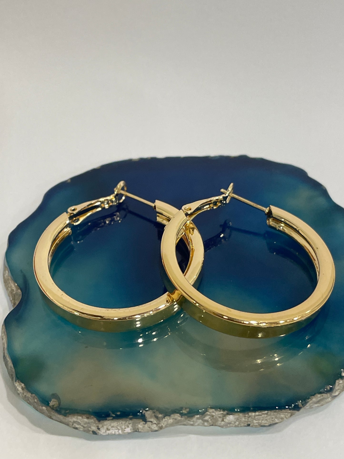Polished Gold Hoops