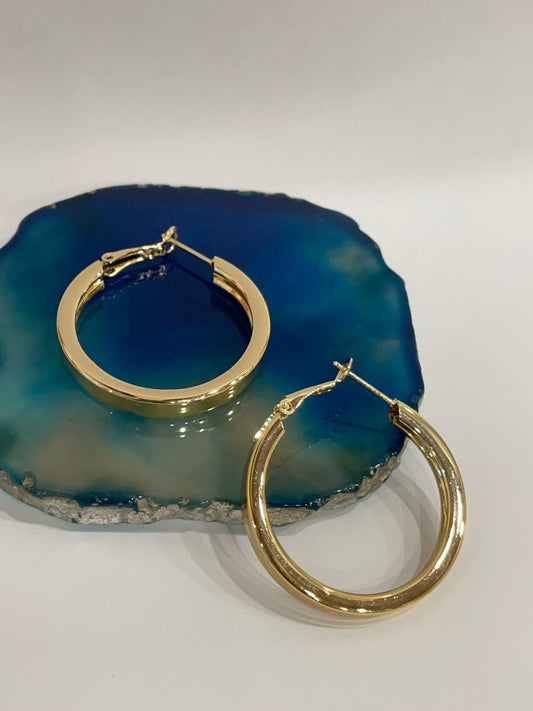 Polished Gold Hoops