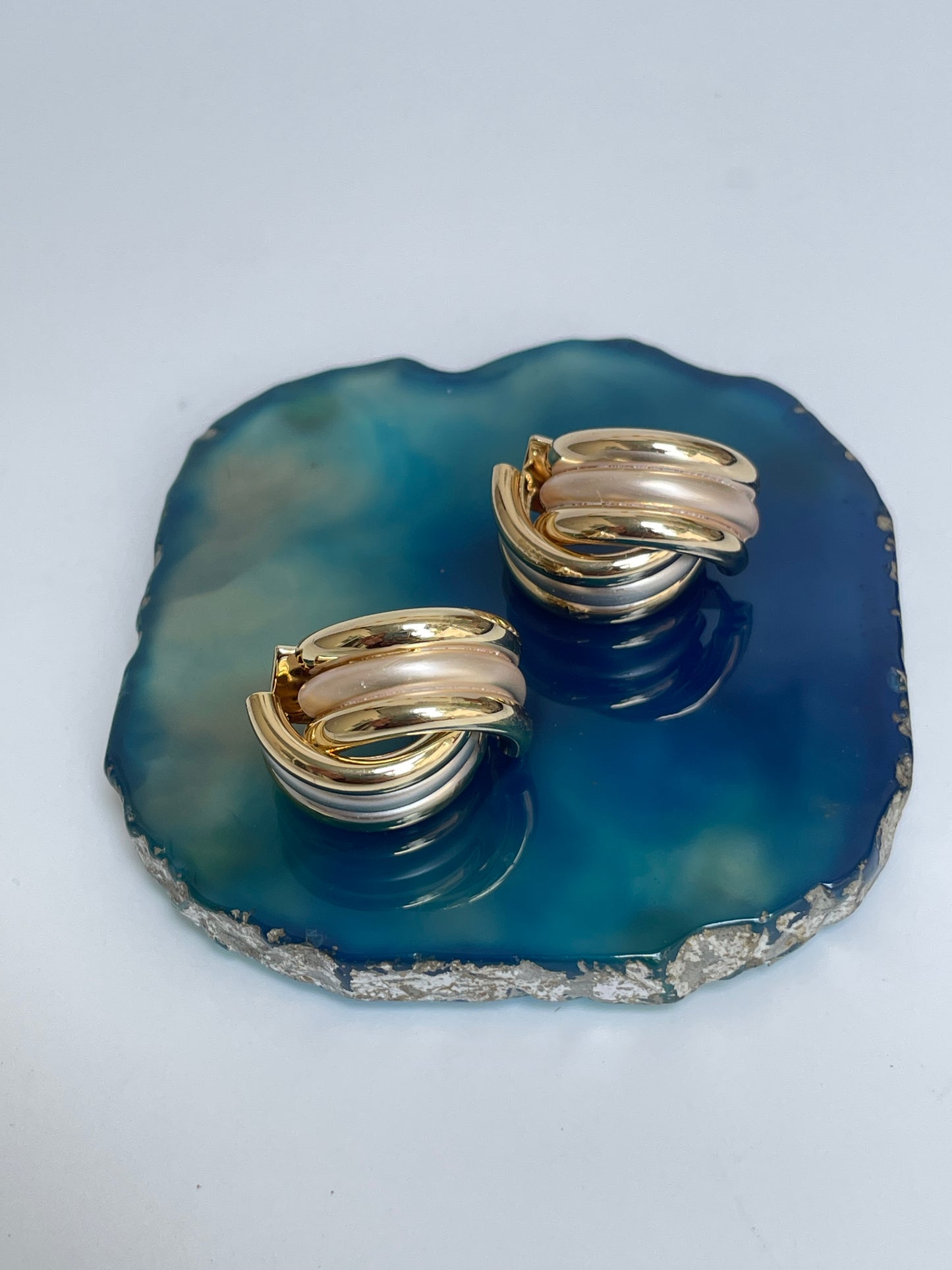 Multi Toned Hoop Studs