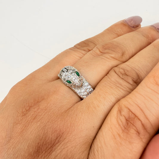 Studded White Finish Ring