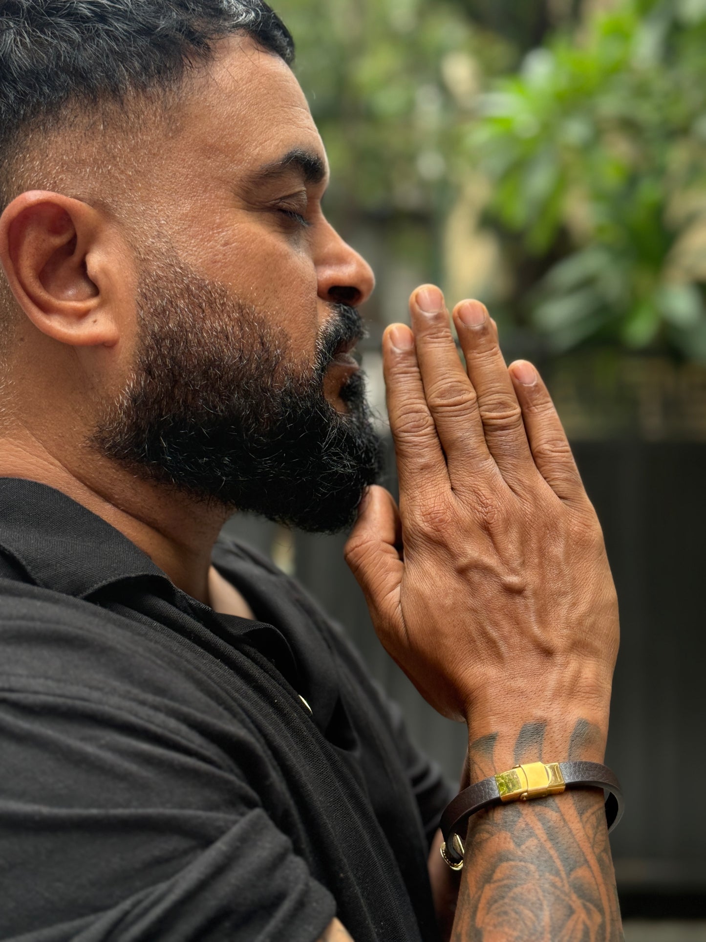 Divine Jai Guruji Faux Leather Bracelet