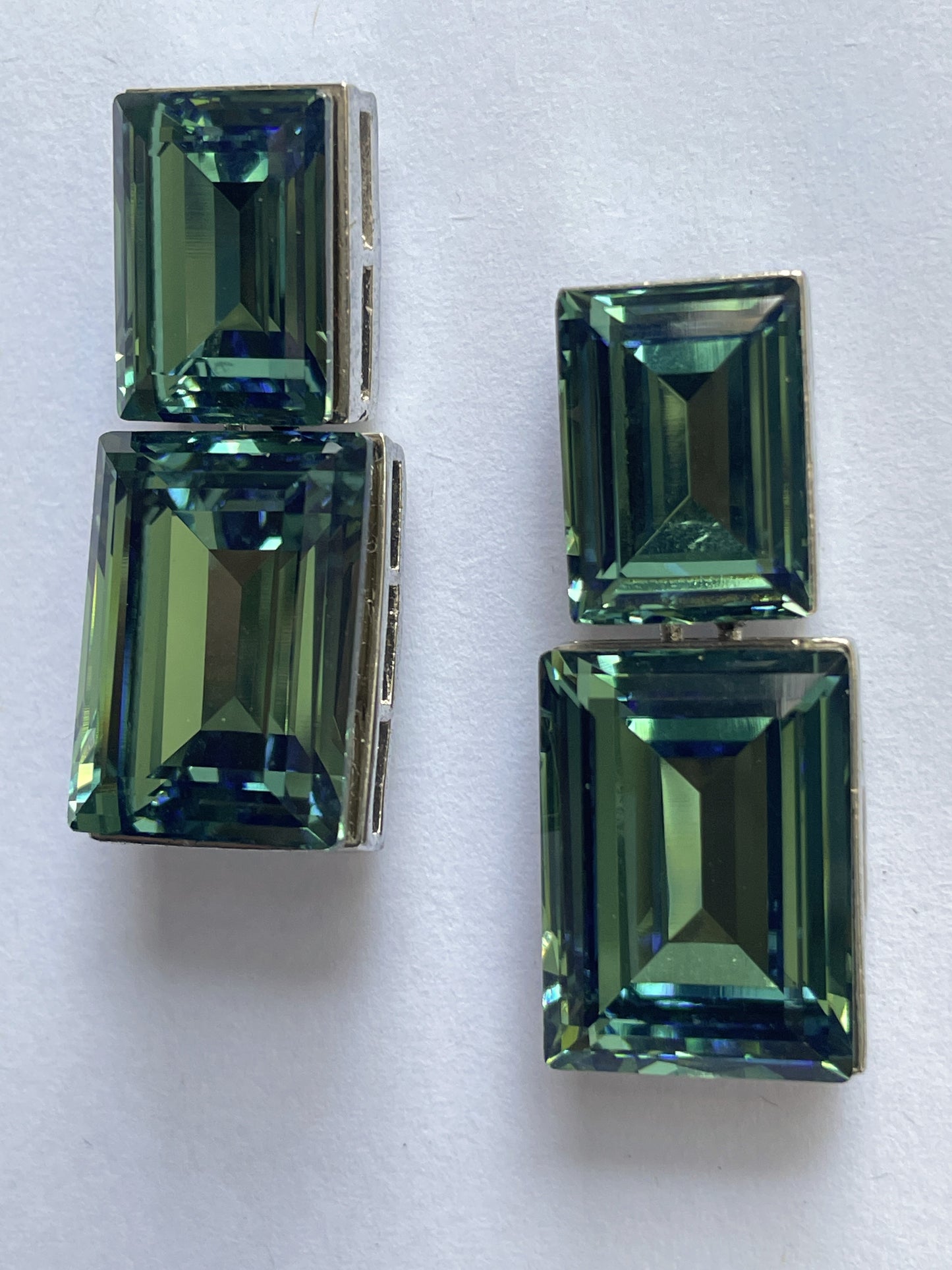 Blue Glass Stone Earrings