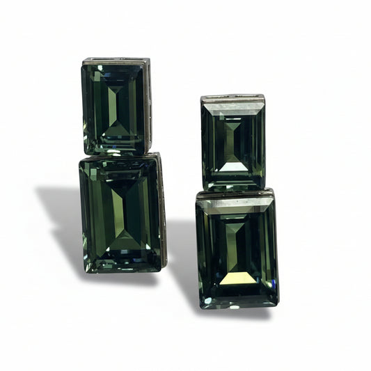 Blue Glass Stone Earrings