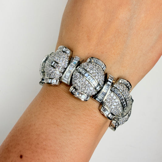 Silver polish Zircon diamonds bracelet