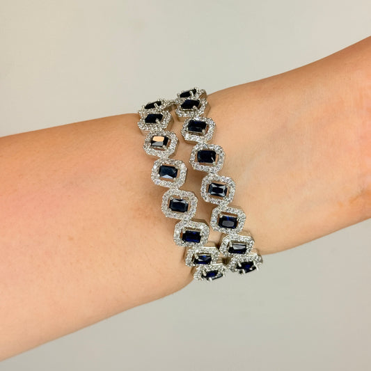 Geometric Zircon Bangle Set of 2