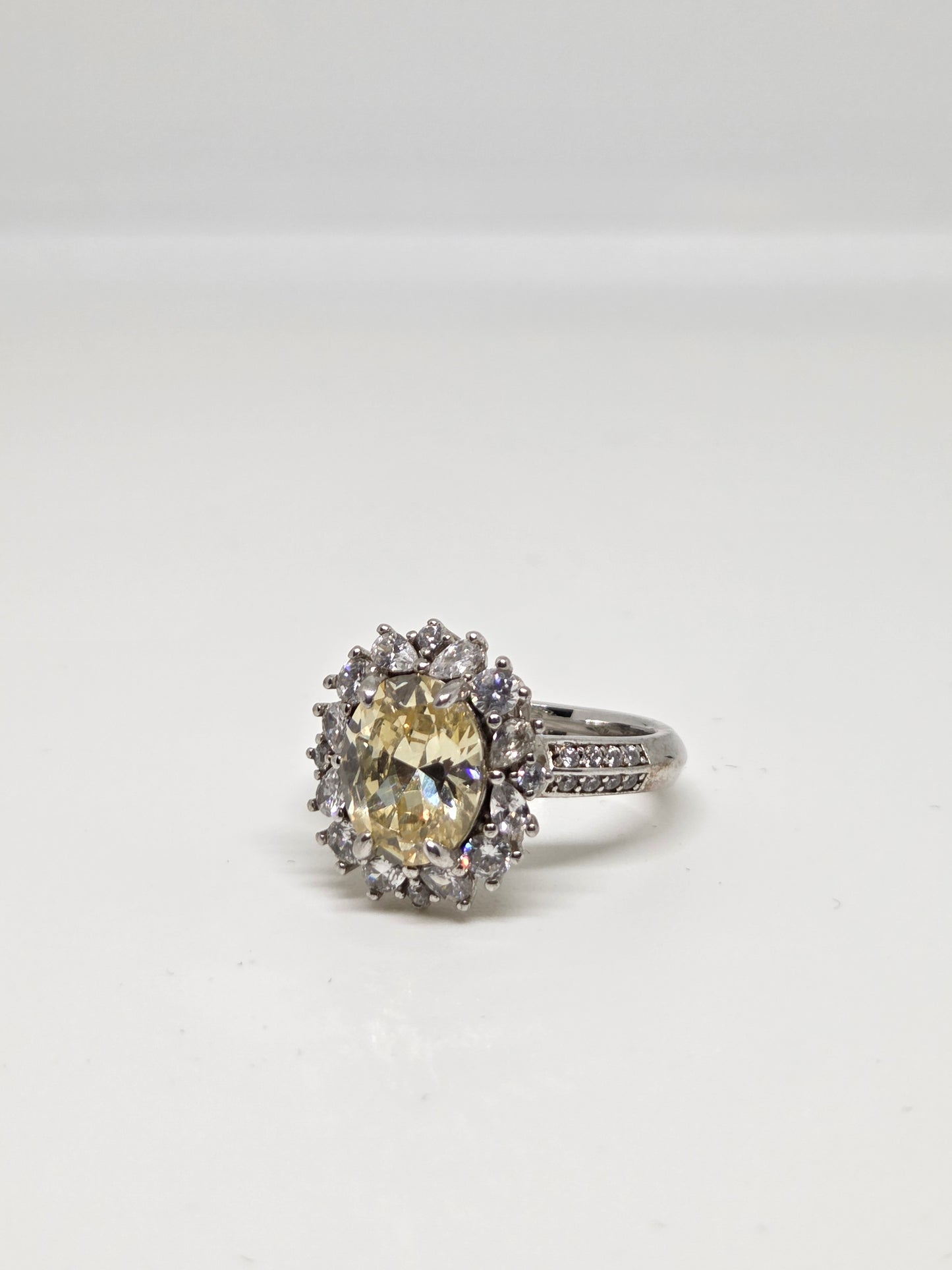 Yellow Zircon Solitaire Ring