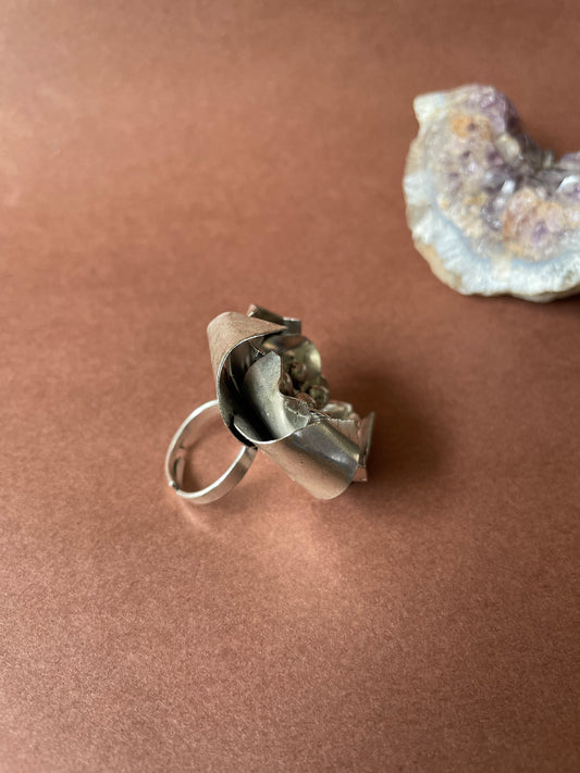 Oxidised Irregular Boohoo Ring