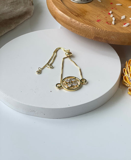 Gold Plated Swastik Rakhi BraceletStudio6Jewels