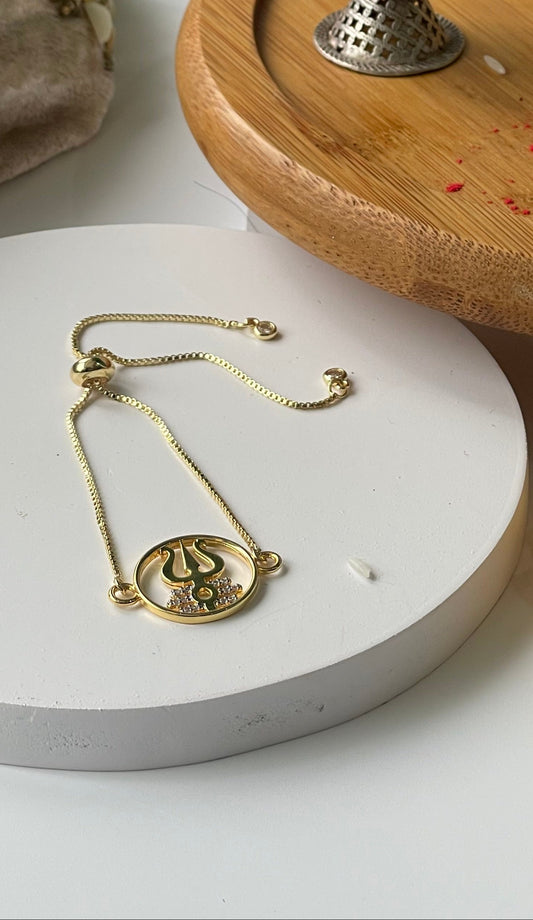 Gold Plated Trishul Rakhi BraceletStudio6Jewels