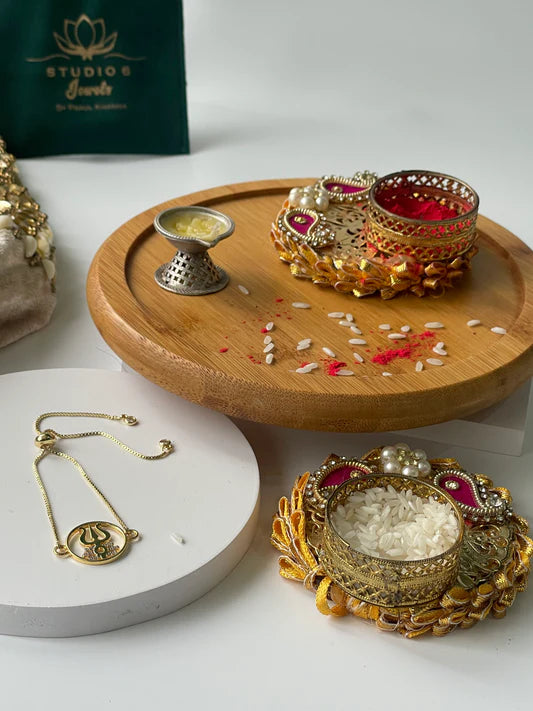 Gold Plated Trishul Bracelet