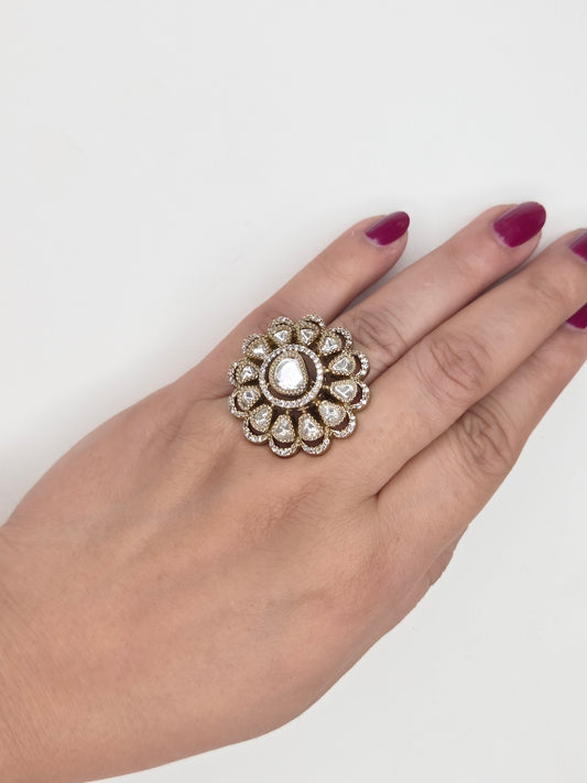 Kundan Floral Cocktail Ring