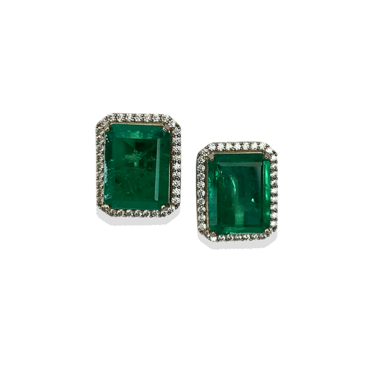 Emerald Doublet Studs